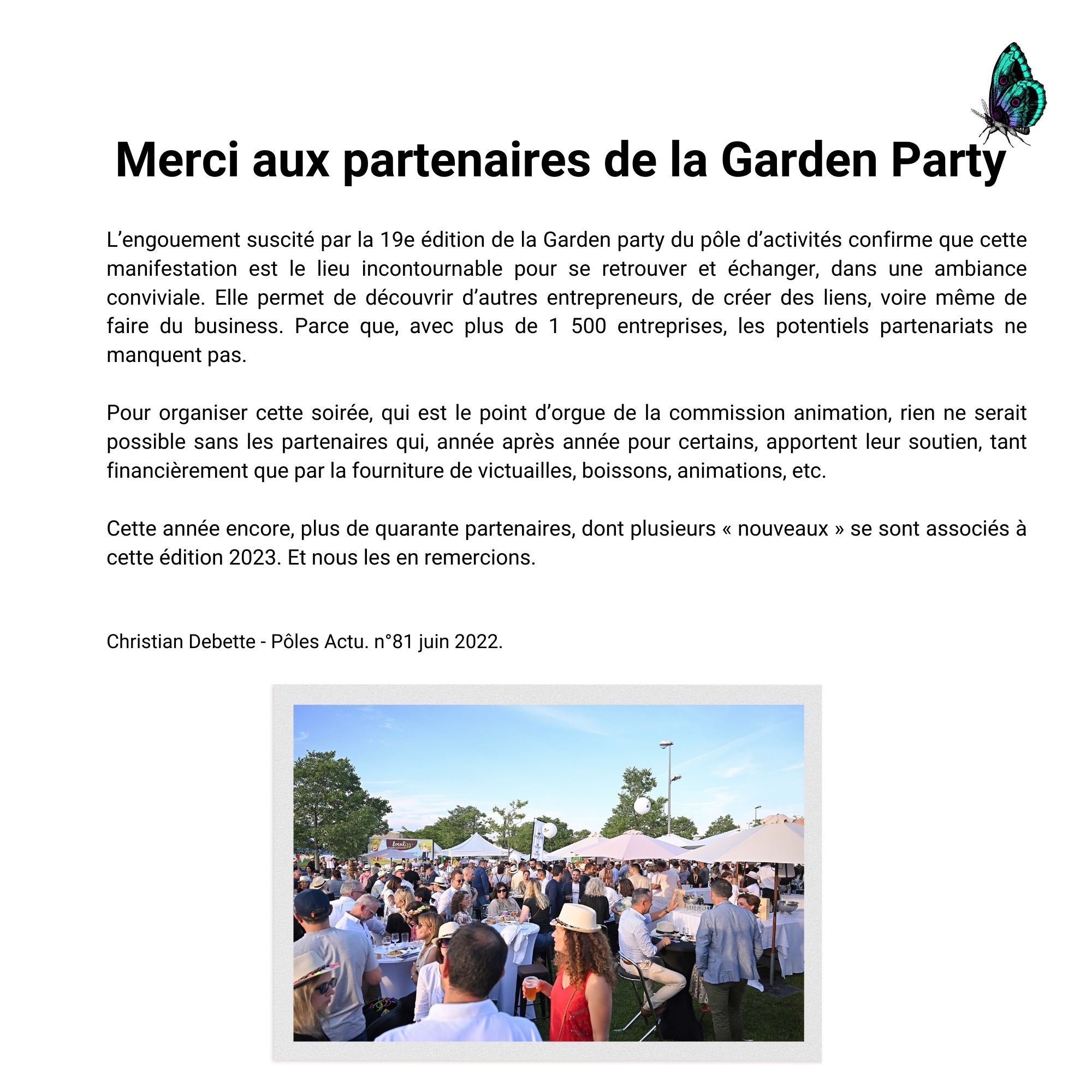 Partenaires Garden Party 2023